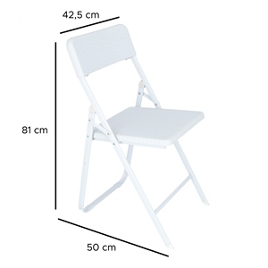 WELL HOME Silla Delta Plegable Blanca 42.5x81x50 - Product Image 3