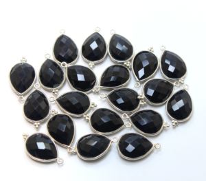 Colgante en forma de pera facetado de ónix negro Natural de Plata de Ley 925 para bodas, aniversarios, compromisos para joyería de plata - Product Image 2