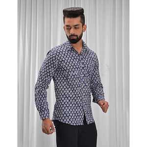 Chemise pour homme, 100% coton, imprimée avec des motifs floraux à pois, décontractée, manches longues, options de tissu popeline Oxford, fabrication ODM/OEM - Product Image 5