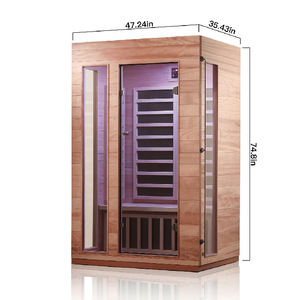 Cabina de Sauna Infrarroja Moderna para una Persona, Bajo EMF, de Madera de Hemlock, Ecológica, para Interiores de Apartamentos, Venta Caliente OEM ODM - Product Image 3
