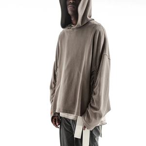 DEC Oem Logo personnalisé Hoodies & Sweatshirts Hiver Laine Élastique Cordon Décorer Manches Ourlet Bord Brut Bas Hoodies Hommes - Product Image 2