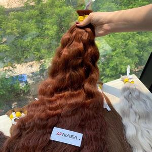 Fábrica al por mayor en Vietnam Extensiones de cabello humano crudo a granel marrón cobre especial Calidad superior Ondulado - Product Image 1