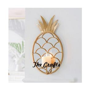 Iron And Mirror Wall Decor <b>Candle</b> Holder Pineapple Design Wall <b>Hanging</b> <b>Candle</b> Holder For Hotel Wedding Use - Product Image 1