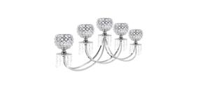 Bougeoirs multiples votives bougeoir en métal et cristal bougeoir avec perles de cristal élégant pour la décoration de la maison - Product Image 3