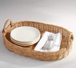 Bandeja de ratán de Calidad exclusiva con bandeja para servir alimentos de forma redonda de trabajo del fabricante en la India - Product Image 1