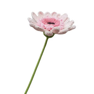 Fleur artificielle tricotée en crochet faite à la main, lot de fleurs floquées en laine, cadeau fait à la main - Product Image 1