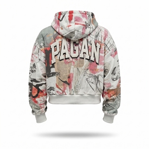 เสื้อฮู้ดดี้ผู้ชายคุณภาพสูง เสื้อสเวตเชิ้ตแบบ unisex ทรงโอเวอร์ไซส์ มีซิป/แบบสวมหัว พร้อมโลโก้สั่งทำ เสื้อฮู้ดดี้ผ้าคอตตอนหนาน้ำหนักมากสำหรับผู้ชาย สั่งทำได้ - Product Image 3