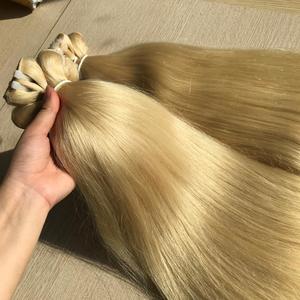 Extensiones de cabello Remy vietnamita humano 100% al por mayor, mechones ondulados rubios crudos, encaje HD, longitud estirada, estilo Frontal trenzado - Product Image 6