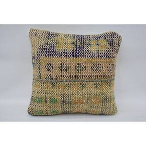 Coussin en laine motif vintage multicolore 12x12 pouces Coussin décoratif tissé Kantha Patchwork Technique - Product Image 1