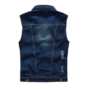 Veste en jean grande taille pour hommes pour le printemps automne hiver-gilets et gilets décontractés confortables - Product Image 2