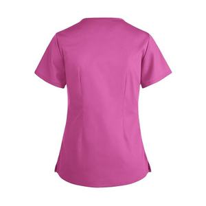 Custom 2024 Short Sleeve Multi <b>Pockets</b> Breathable Scrub Tops Nurse Hospital Uniform Top Scrub - Product Image 6