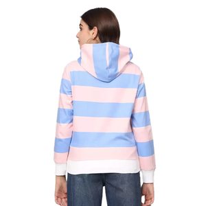 Offre Spéciale conception personnalisée rayé pull à capuche pour les femmes à la mode grande taille hiver sweat tricoté tissu à capuche - Product Image 5