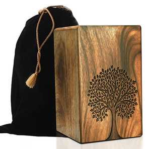 Urna de cremación de madera hecha a mano decorativa Árbol DE LA VIDA Diseño Caja conmemorativa para cenizas Tamaño mediano al mejor precio - Product Image 4