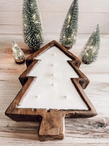 Cuenco de Madera Rústico para Ensalada, Portavelas con Forma de Árbol de Navidad, Madera de Granja Única, Hecho a Mano, Forma Personalizada - Product Image 6