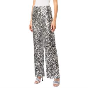 Pantalon à jambes larges à paillettes Alli Design évasé argenté Détaillant de paillettes rayonnantes Elégant Party Wear - Product Image 4