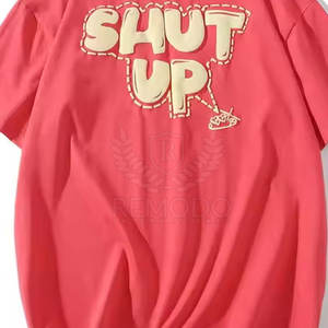 Camisetas Casuales con Estampado Puff para Mujer, 100% Algodón, Transpirables, de Secado Rápido, Ecológicas, Servicio OEM - Product Image 5