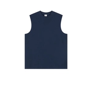 LOGO personalizado ropa de hombre 2025 verano 230G fresco algodón poliéster deportes chaleco suelto fitness chaleco hombres y mujeres pareja camiseta - Product Image 3