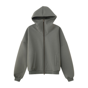 Sweat à capuche automne-hiver en velours pour hommes, logo personnalisé, échantillon gratuit de coton épais et chaud fabriqué en gros, sweats à capuche à conception doublée - Product Image 1