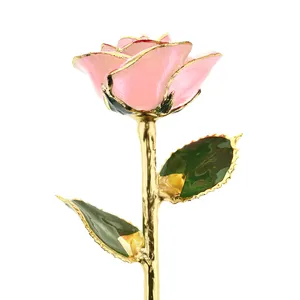 자연 장미 24K 순수 골드 발렌타인 데이 웨딩 선물 자연 보존 장미 뜨거운 판매 선물 진짜 꽃