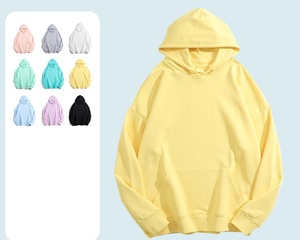เสื้อฮู้ดดี้ผู้ชายผ้าฝ้าย 100% ทรงโอเวอร์ไซส์ สีพื้น สำหรับฤดูใบไม้ร่วงและฤดูใบไม้ผลิ เนื้อผ้าหนานุ่ม สวมใส่สบาย รับสกรีนโลโก้ตามแบบ - Product Image 6