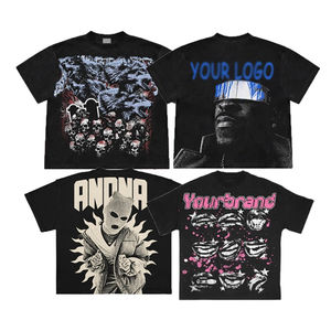 Camiseta de microfibra con estampado personalizado, camiseta para hombre con cuello grueso, camisetas de algodón 100%, Camiseta de cuello redondo de gran tamaño para hombre - Product Image 2