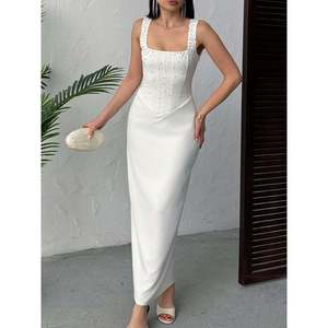 Vestido Largo Elegante missJANELL con Adornos de Piedras Blancas para Mujer, Mezcla de Poliéster y Elastano, para Fiestas y Eventos Formales - Product Image 1