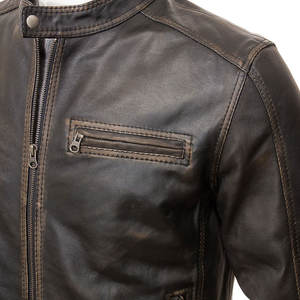 Customizable Men's Vintage Cowhide Leather Biker Jacket Breathable Waterproof Windproof High Street Style Made Sialkot Pakistan - Product Image 4