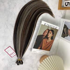 Extensiones de cabello humano virgen Remy 100% de alta calidad, máquina de trama doble de 20 pulgadas, onda recta, origen de Vietnam, Color Natural - Product Image 4