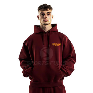 เสื้อฮู้ดโอเวอร์ไซส์สำหรับผู้ชาย, เสื้อมีฮู้ดโอเวอร์ไซส์ทรงหลวมลำลองสไตล์เรียบง่าย - Product Image 1