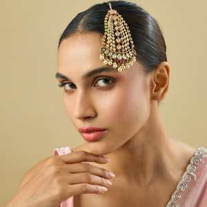 Kundan Plated Heart Pattern Brooch 181115 <b>Wedding</b> Party <b>Accessory</b> with Crystal Rhinestone Alloy Main Stones Cute Brass Pins - Product Image 1