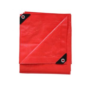 Bâche en plastique tissée imperméable de protection solaire de tissu industriel de PE rouge de haute résistance de 120gsm pour les camions simples de style enduits pour - Product Image 4