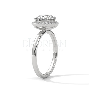 Women's 925 Sterling <b>Silver</b> <b>Solitaire</b> <b>Ring</b> Leb Grown Cut D Color Diamond VVS Clarity Rhodium Fancy Engagement Anniversary - Product Image 5