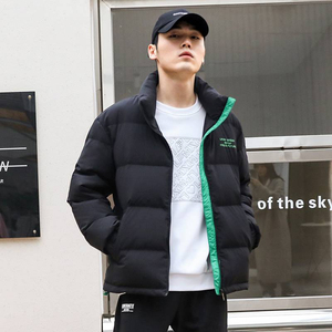 Chaqueta acolchada cálida de invierno de lana para hombre, ropa de abrigo acolchada impermeable a prueba de viento con logotipo personalizado y estilo de moda callejera - Product Image 2