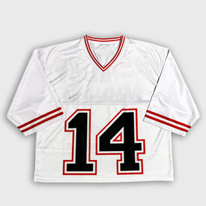 Camisetas de fútbol en blanco con logotipo personalizado al por mayor, camisetas de fútbol atléticas de malla para practicar deportes, camisetas sueltas de malla - Product Image 4