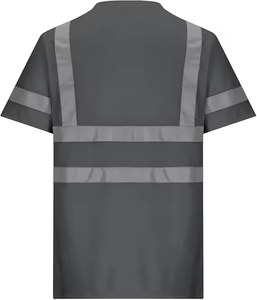 เสื้อทำงานผู้ชายแบบสะท้อนแสง เสื้อยืดผ้าฝ้ายถัก 100% สำหรับทำงาน ออกแบบ OEM เสื้อทำงานผู้ชายแบบสะท้อนแสง - Product Image 5