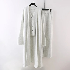 <b>Women</b> Three-piece Set Mid Length <b>Sweater</b> Coat With Casual <b>Vest</b> Wide Leg suit 2025 Spring New Clothing - Product Image 6