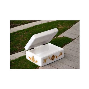 Caja de joyería con incrustaciones de fregona Amarilla Dorada de calidad superior, diseño moderno de lujo para mujeres para regalar - Product Image 1