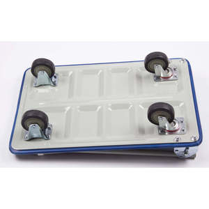 Carrello a spinta con piattaforma, compatto e pieghevole per una facile conservazione e mobilità, capacità di 330 660 libbre, ruote girevoli di 360 gradi, blu - Product Image 4