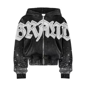 Sweat à capuche d'hiver pour homme, personnalisé, brodé, 100% coton, léger, délavé vintage, avec cordon de serrage, décontracté - Product Image 6