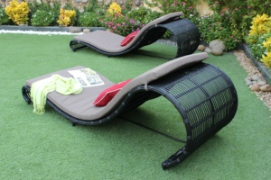 Tumbona curvada moderna con diseño sofisticado perfecta para espacios de jardín - Product Image 2