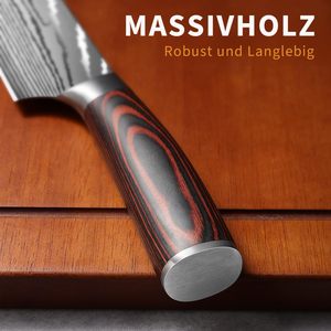 Venta al por mayor personalizado de alta calidad OEM ODM servicio cuchillo profesional cuchillo de cocina afilado Cuchillo de acero inoxidable con mango de madera - Product Image 2