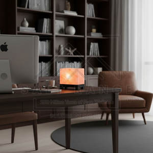 Lámpara de Sal Tallada en Forma de Cubo Hecha en Pakistán, 100% Sal del Himalaya Pura, Decoración del Hogar de Alta Calidad - Product Image 3