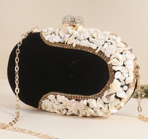 Elegant Embroidered Oval <b>Clutch</b> Regal <b>Pearl</b> Beaded Evening <b>Clutch</b> Luxury Handcrafted Oval Purse - Product Image 2