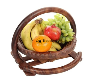 Modern Premium Quality <b>Wooden</b> Dry Fruit <b>Basket</b> Eco Friendly Handmade Storage Bowl for Kitchen Decor Tradebyd - Product Image 1