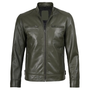 2026 OEM New Arrival Original Olive Green Cowhide Leather <b>Jacket</b> For Men's 100%High Quality Low MOQ Winter Fashion <b>Heated</b> <b>Jacket</b> - Product Image 1