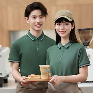 Ropa de trabajo de restaurante de comida rápida para hombre de verano, Media manga para Polo, camiseta transpirable de manga corta - Product Image 6