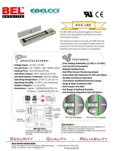 Vente chaude Ebelco Serrures intelligentes pour UL Listed EM 600 LED Em Prix de gros sur le verre aluminium porte en bois de l'Inde - Product Image 2