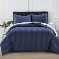 Ensemble de housse de couette en coton 100% blanc de luxe français en gros, logo personnalisé, ensemble de literie écologique pour hôtel et usage domestique