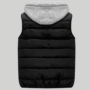 2025Men's sin mangas ligero acolchado Puffer Down invierno con capucha abajo algodón chaleco Casual chaleco suelto Abrigo con capucha - Product Image 5