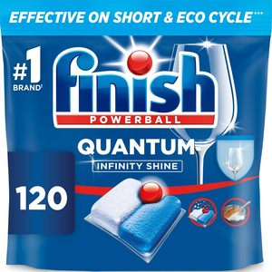 Tablettes pour lave-vaisselle Finish, Quantum Infinity Shine, 120 tablettes, parfum frais - Product Image 2